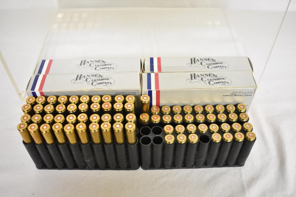 Ammo. Hansen 8mm. 40+ Live Rds, 34 Brass