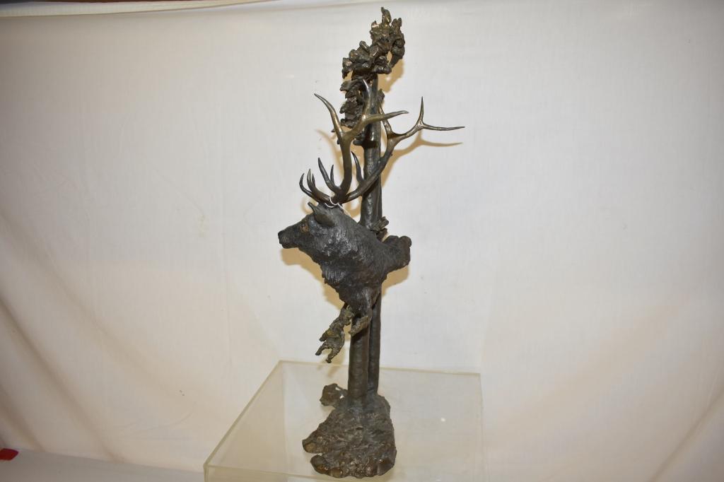 Mark Hopkins "Among the Aspen" Red Deer Bronze