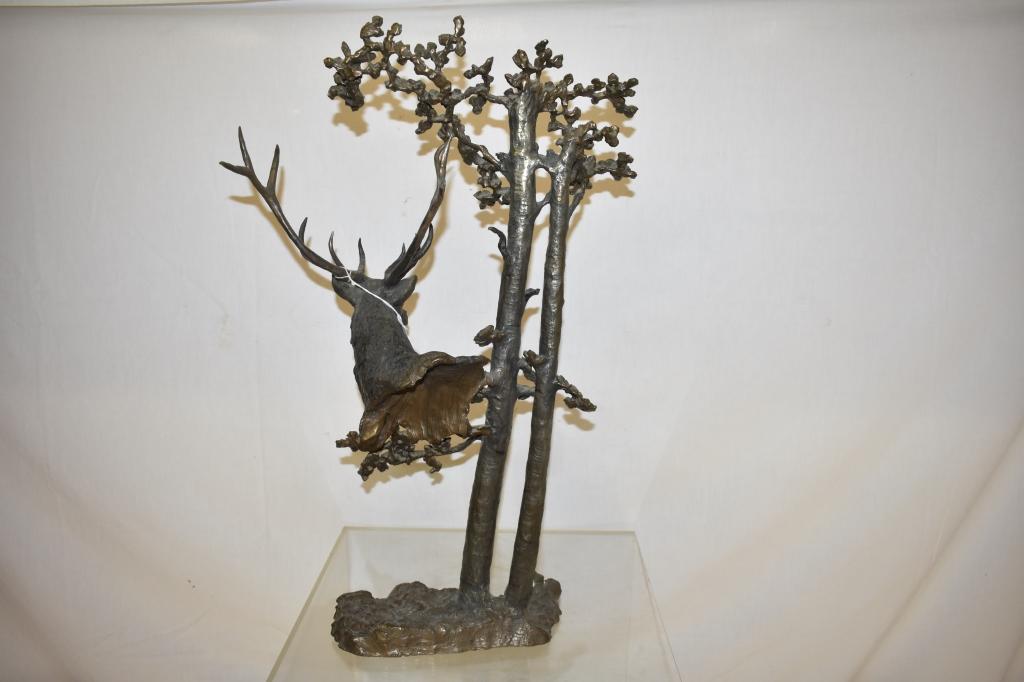 Mark Hopkins "Among the Aspen" Red Deer Bronze