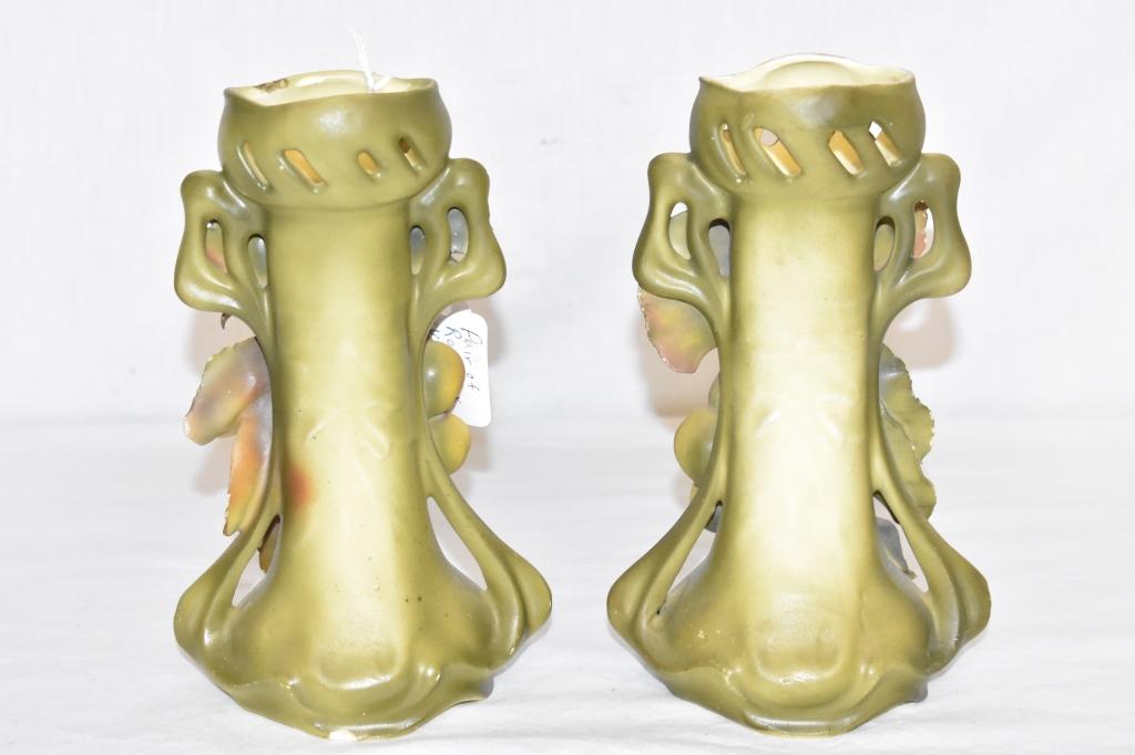 Two Royal Dux Mirrored Vases