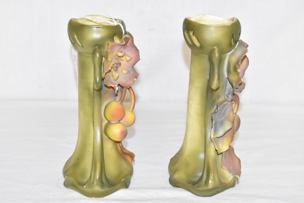 Two Royal Dux Mirrored Vases