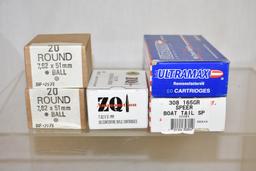 Ammo. 308, 100 Rds. 7.62 x 51, 60 Rds