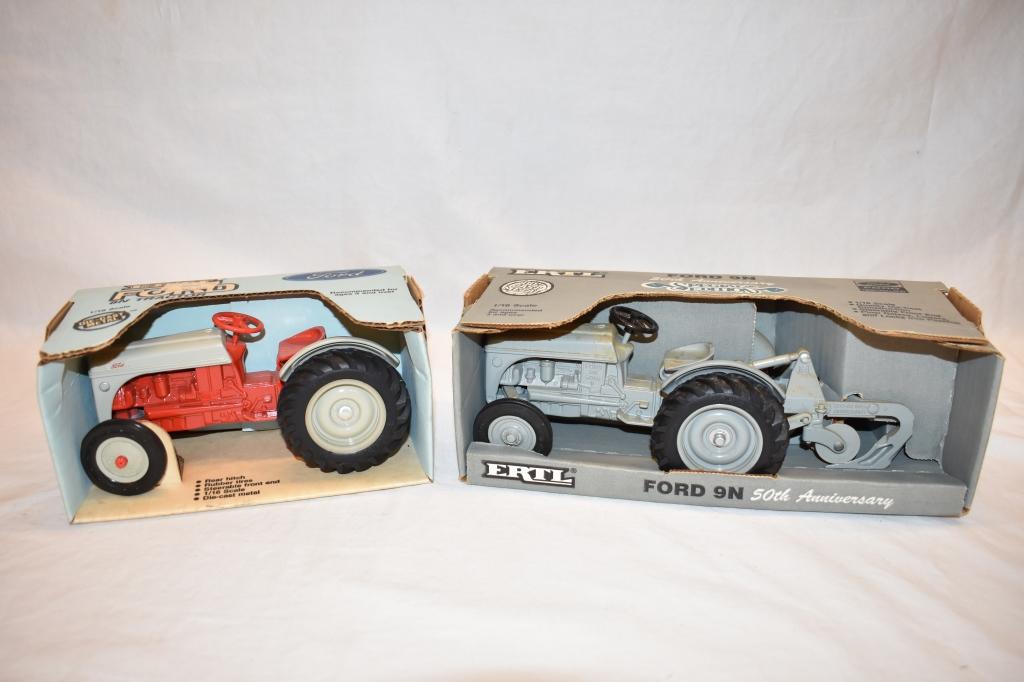 Two ERTL Ford 8N & 9N Tractor 1/16 Scale Toys