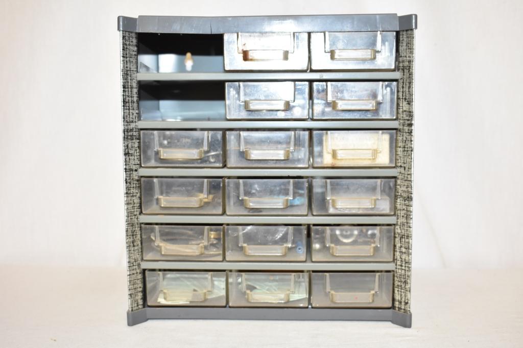 16 Drawer Cabinet with Assorted Watch Parts