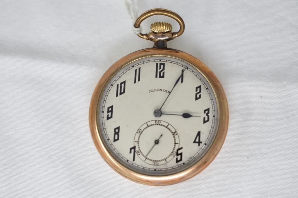 Illinois Pocket Watch. 17 Jewels, Size 14.