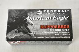 Ammo. American Eagle 22 LR Suppressor, 1000 Rds.