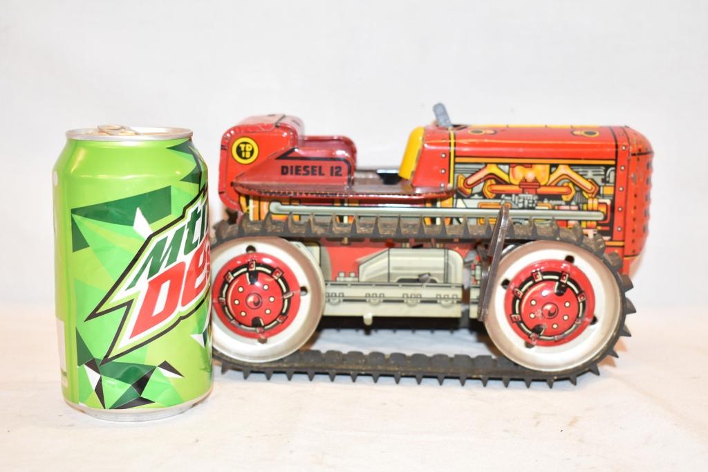 MARX Toys Diesel Tin Litho Wind Up Tractor Toy