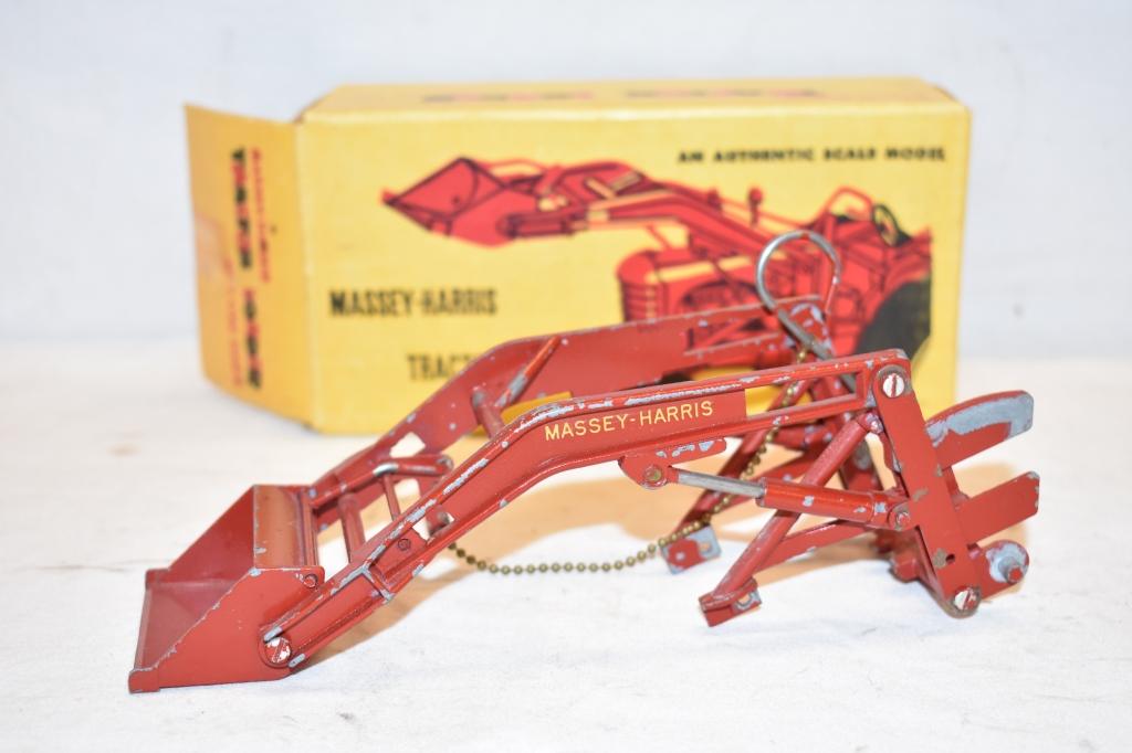 Two Massey Harris Loader & Disc Harrow Toys