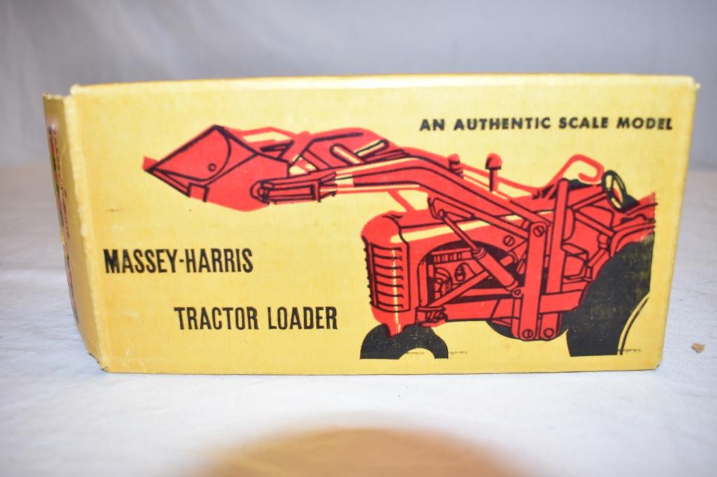 Two Massey Harris Loader & Disc Harrow Toys