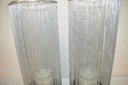 Two Tall Chain Shade Candle Holders