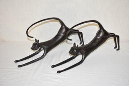 Pair of Cast Metal Black Cats