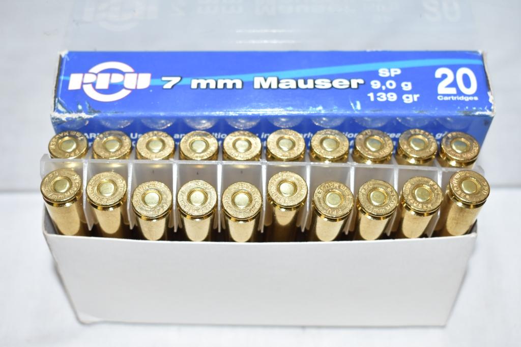 Ammo. 7 mm Mauser. 60 Rds