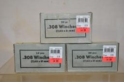 Ammo.  308 Winchester.  60 Rds