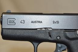 Gun. Glock Model 43  9mm cal. Pistol