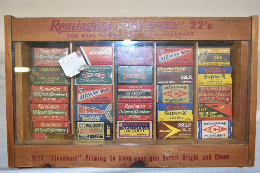 Collection of 22 Ammo Approximately 1250 Rds  in Remington Display Case