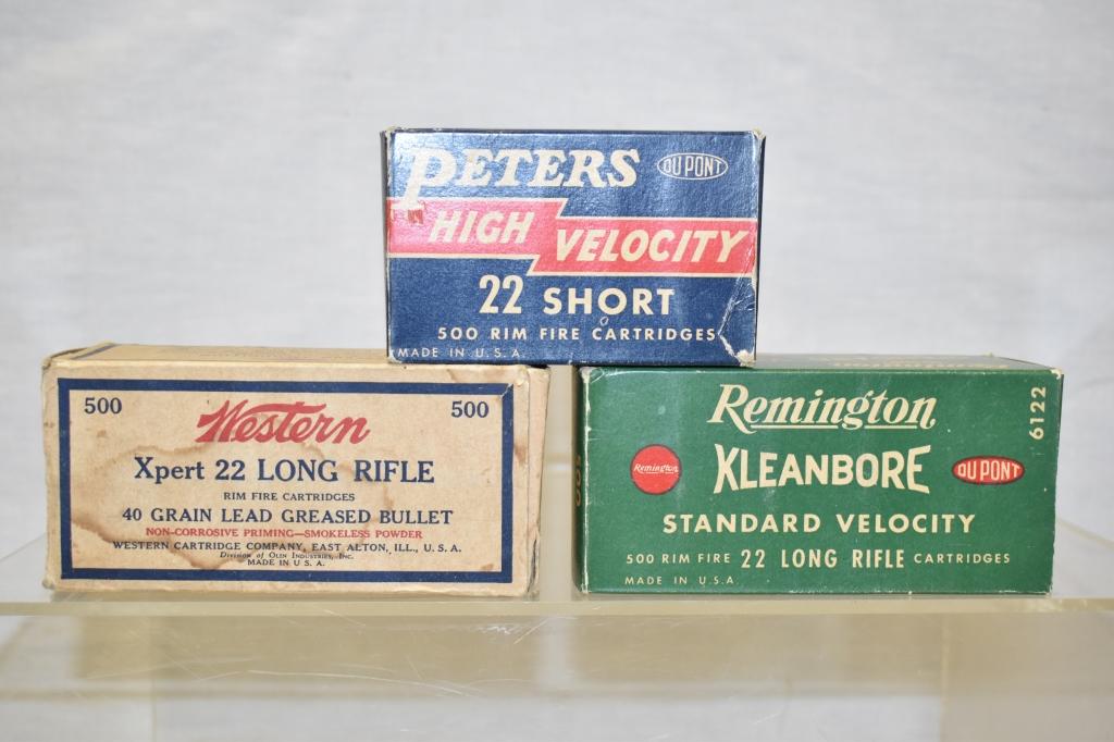 Collectible Ammo 22 LR & Short, Boxes Only