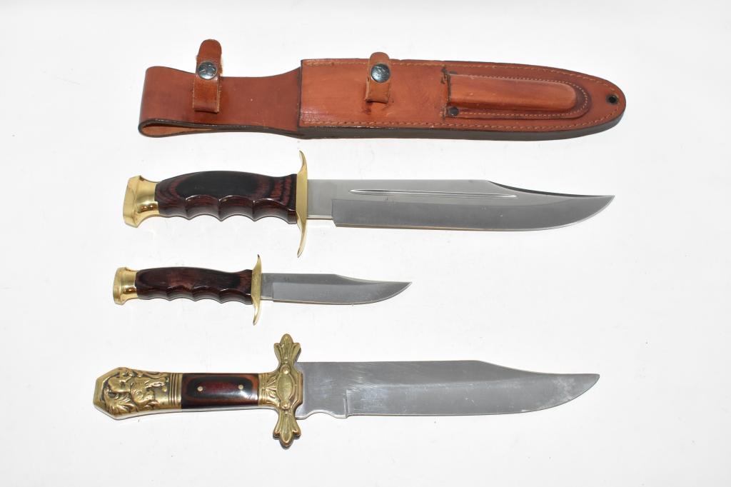 Three Fixed Blade Knives