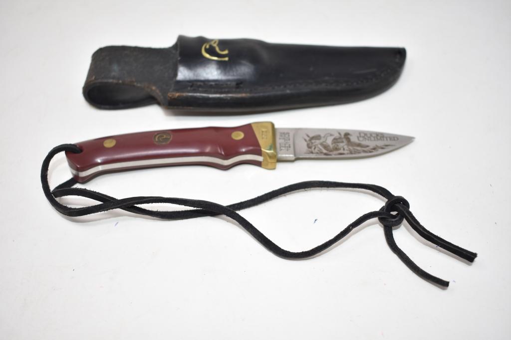 Two Fixed Blades with Leather Sheaths