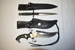 Two Large Hibben Fixed Blade Knives