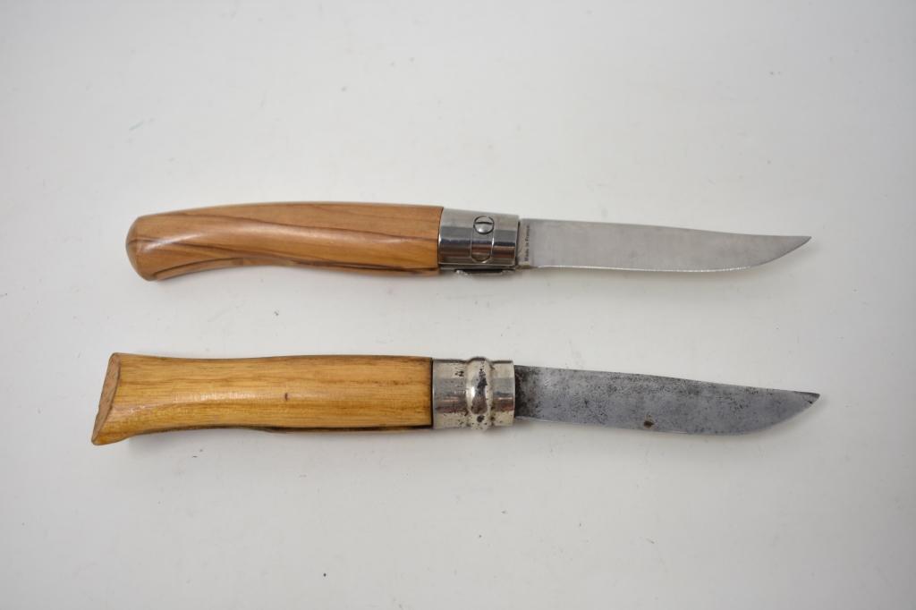 Two Straight Razors & Two Folding Blade Knives