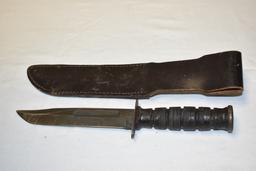 Camillus Fixed Blade Knife & Leather Sheath