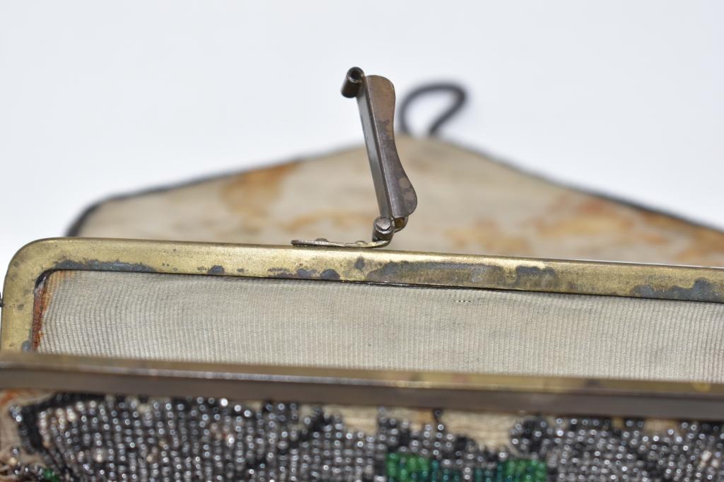 Vintage Micro Beaded Fold Over Flap Purse