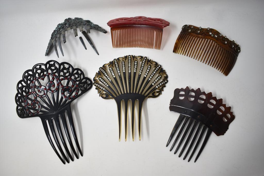 Six Vintage Hair Tuck Combs