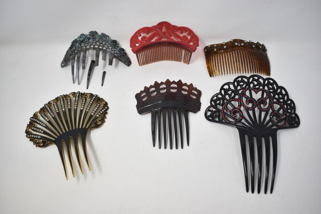 Six Vintage Hair Tuck Combs