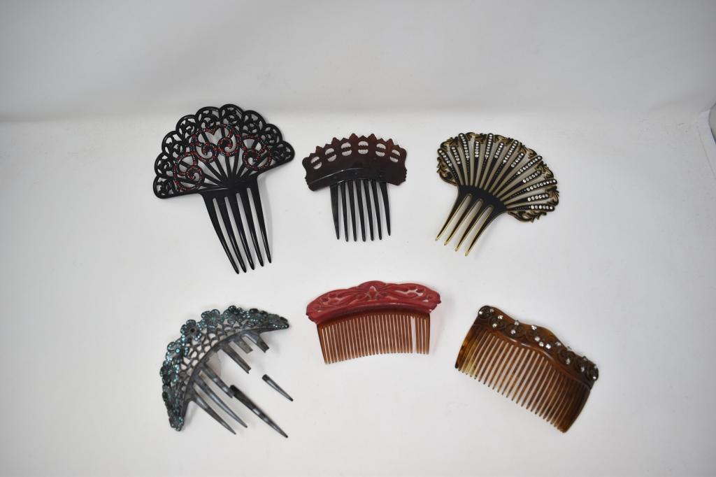 Six Vintage Hair Tuck Combs