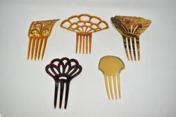 Five Vintage Hair Comb Tucks