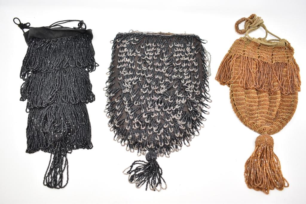 Three Vintage Beaded Flapper Handbags