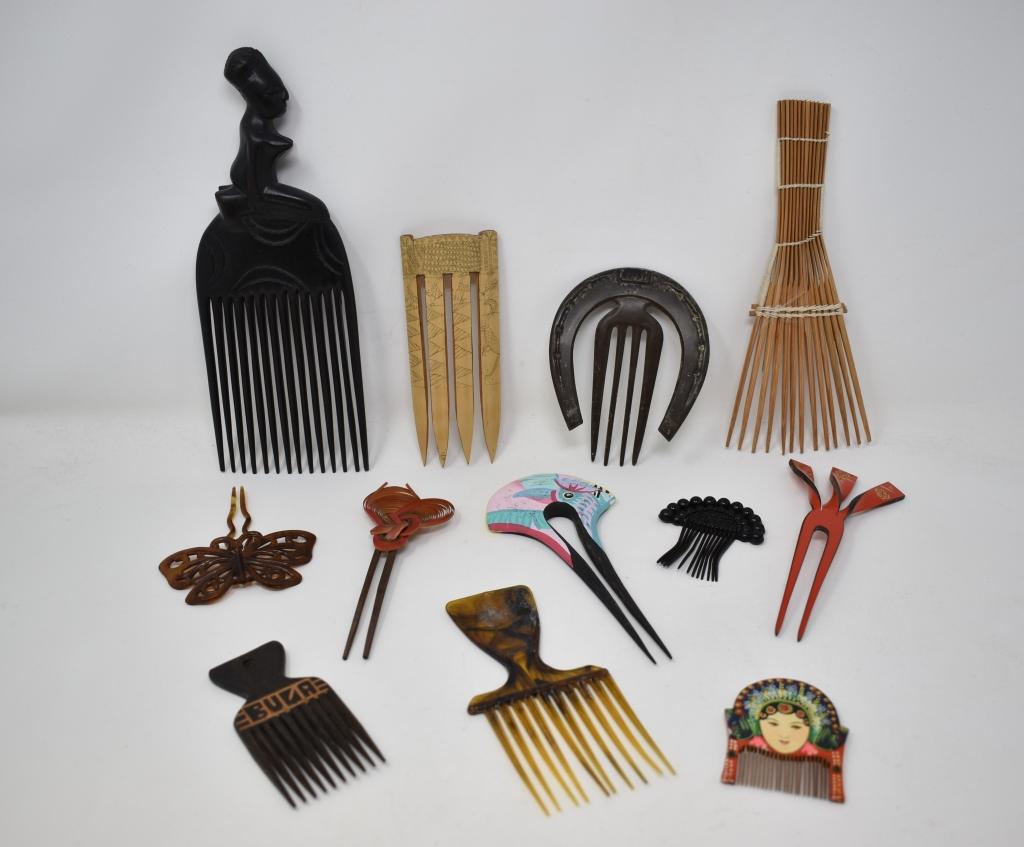 Twelve Vintage Hair Combs