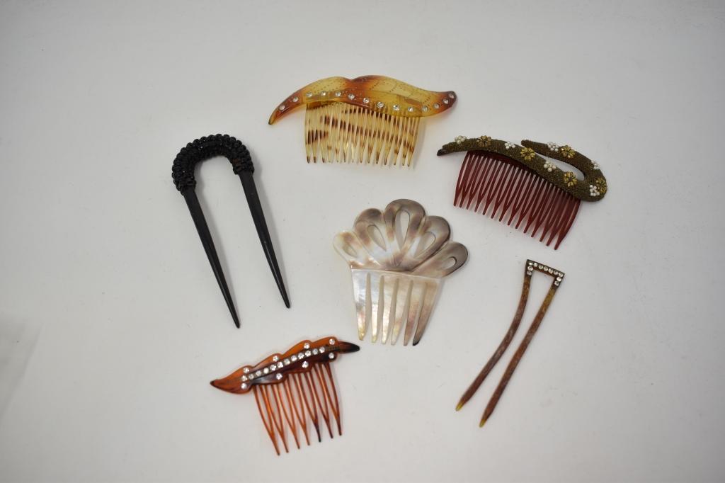 Eight Vintage Hair Tuck Combs