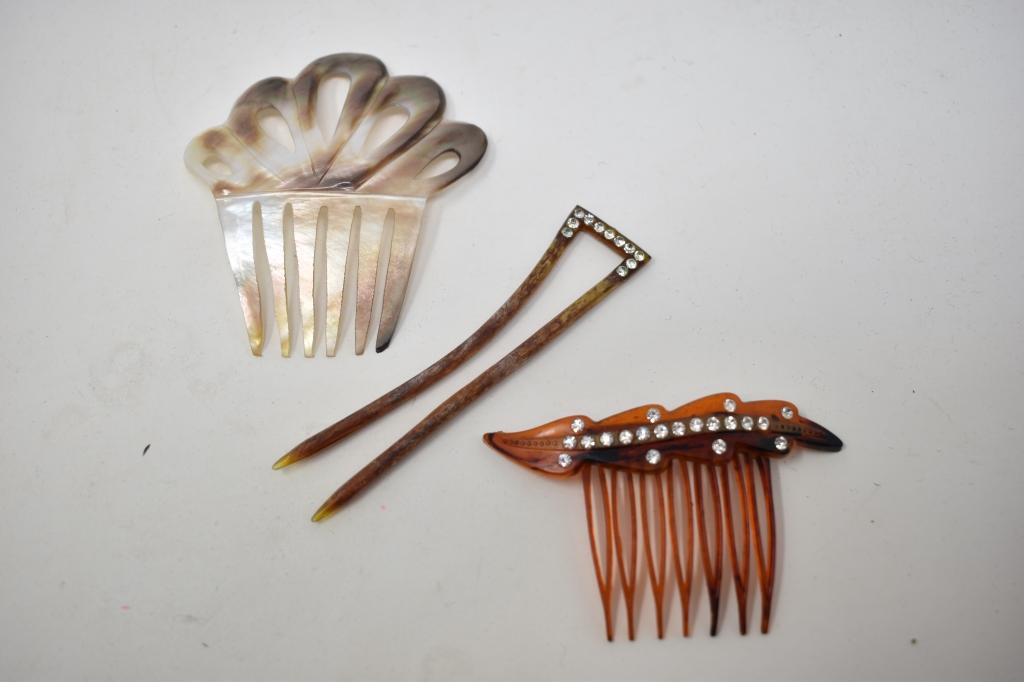 Eight Vintage Hair Tuck Combs