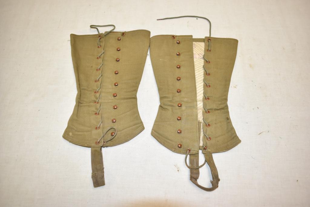 Pair WWI US Spat Boot Covers