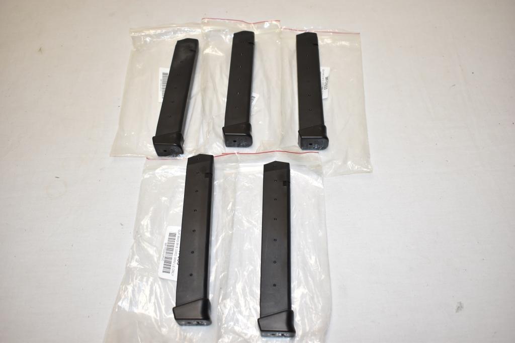 Five 9MM Glock 33 Rnd Magazines