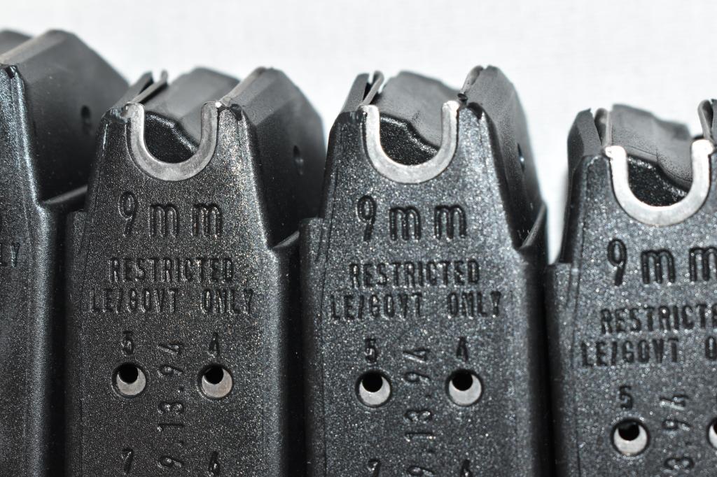 Five 9MM Glock 33 Rnd Magazines