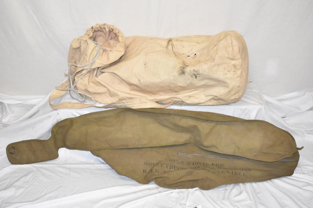 2 WWII Military Bags. Truck Mount Cover & Laundry