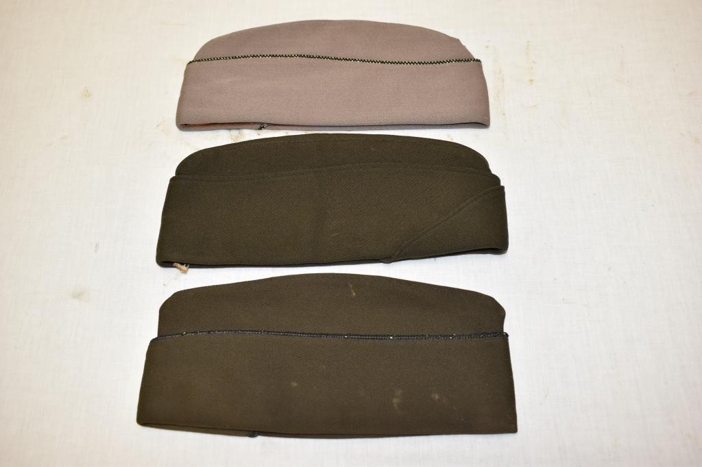 Three WWII US Military Garrison Caps