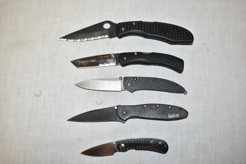 Five Folding Pocket Knives