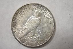 Two Peace Silver Dollars-1922-Plain Mint & D