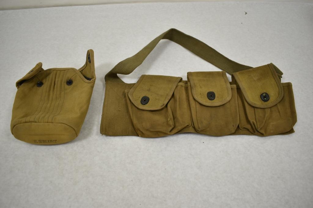 1918 WWI BAR Shoulder Bandoleer & Canteen Cover