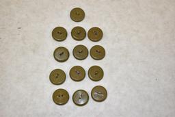 Thirteen British Military Uniform Buttons