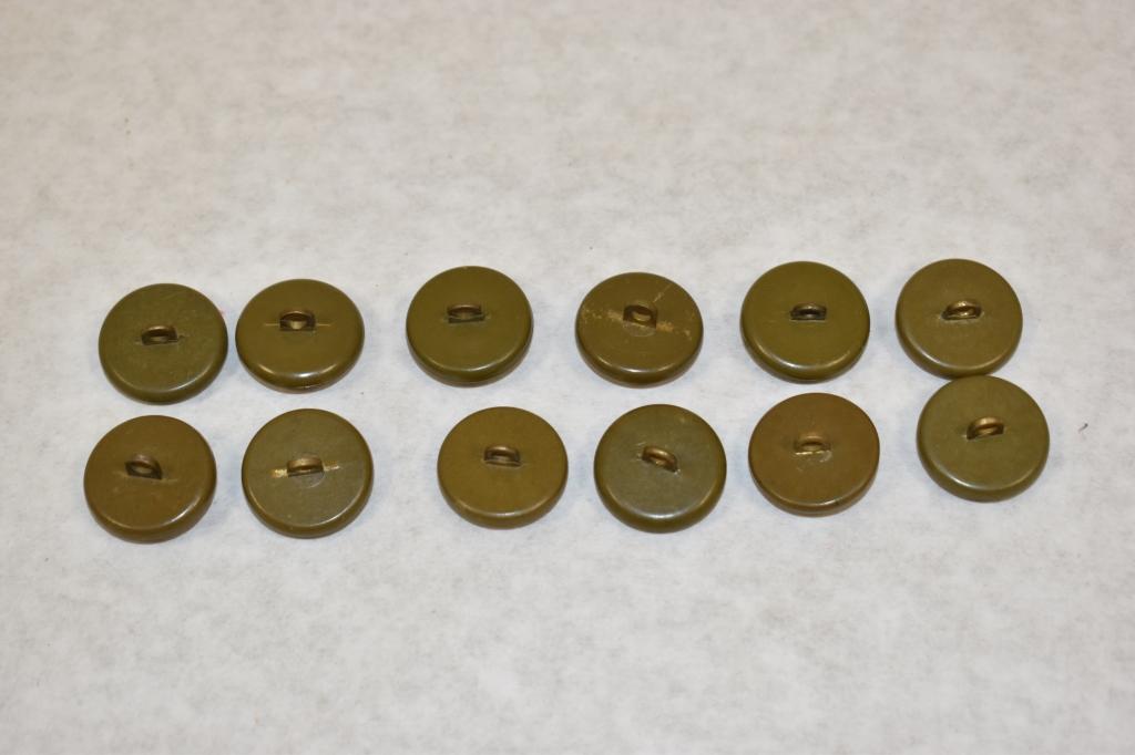 British. Twelve Military Uniform Buttons