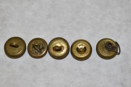 British. Ten Military Uniform Buttons