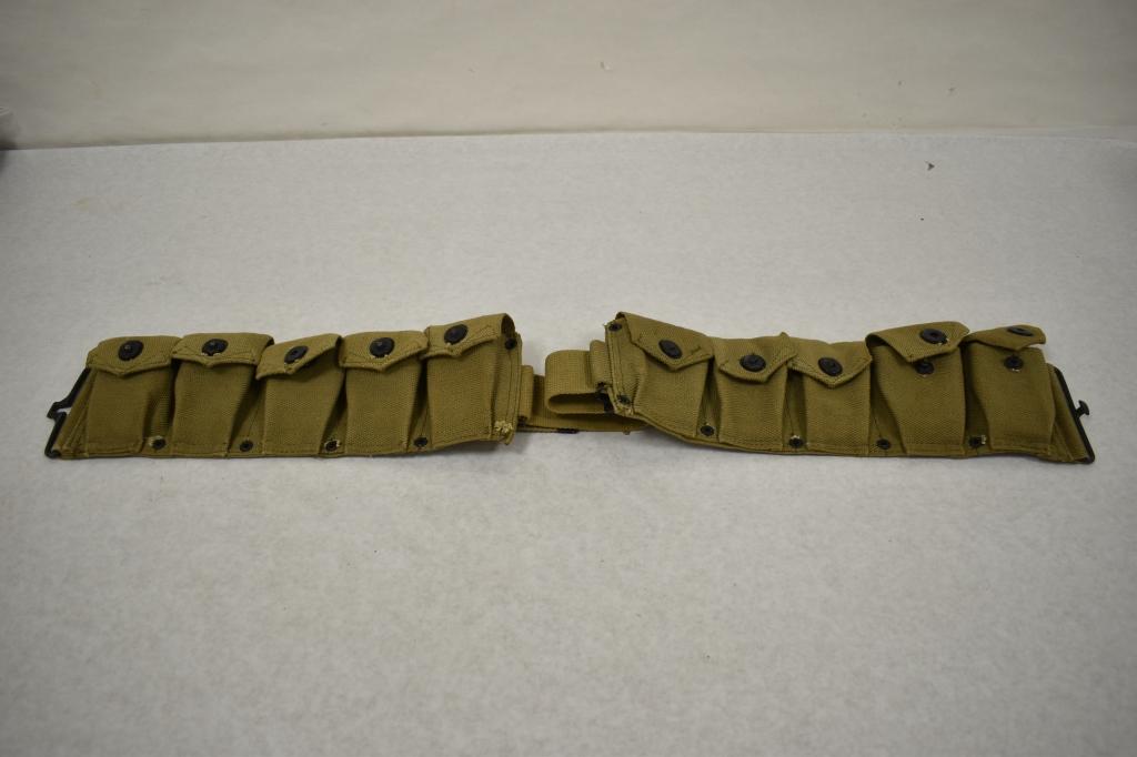 WWII Repo Ammo Pouch & Four Garand Clips