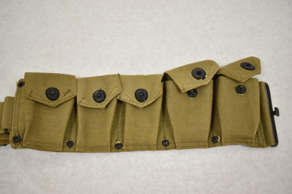 WWII Repo Ammo Pouch & Four Garand Clips