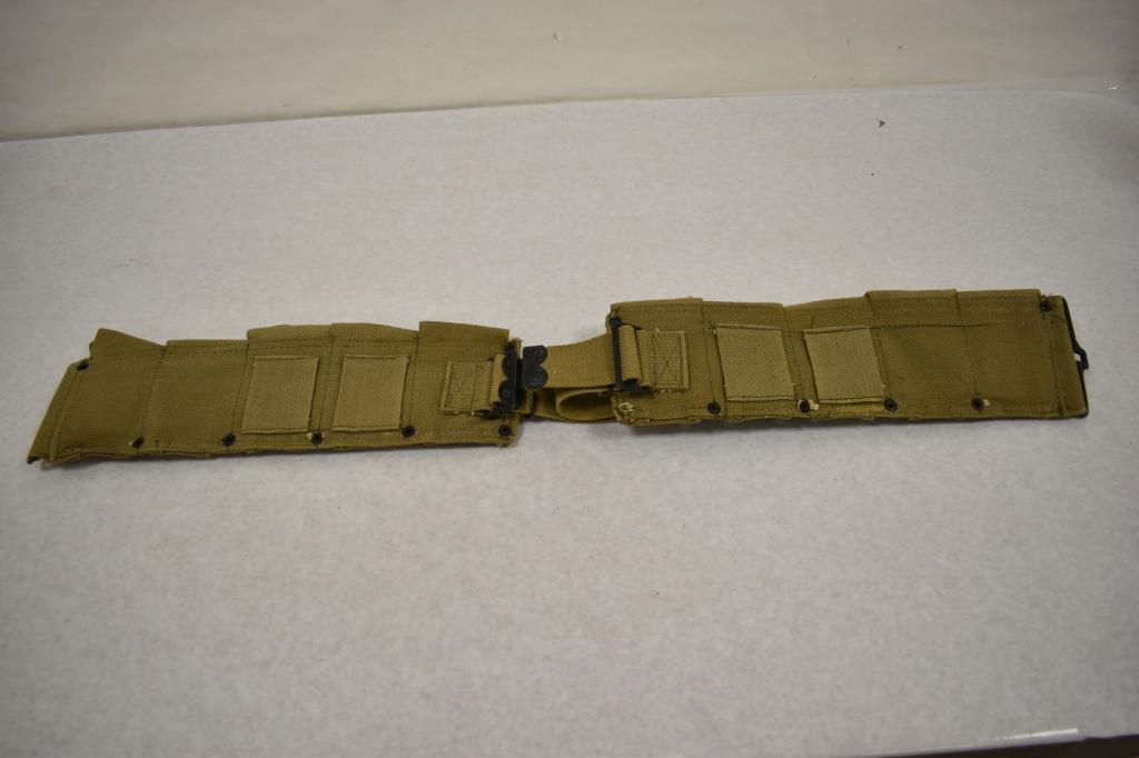 WWII Repo Ammo Pouch & Four Garand Clips