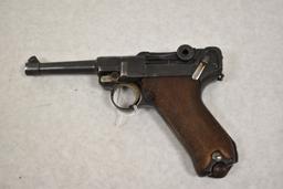 Gun. German Luger 1916 9mm Pistol with Holster & Tool