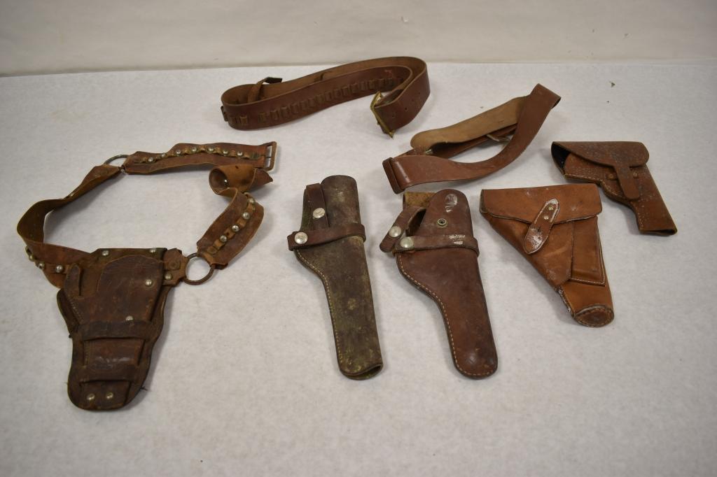 Seven Leather Holsters and Belts